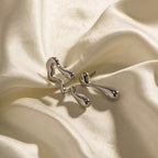 18K Gold Mismatched Drip Statement Stud Earrings