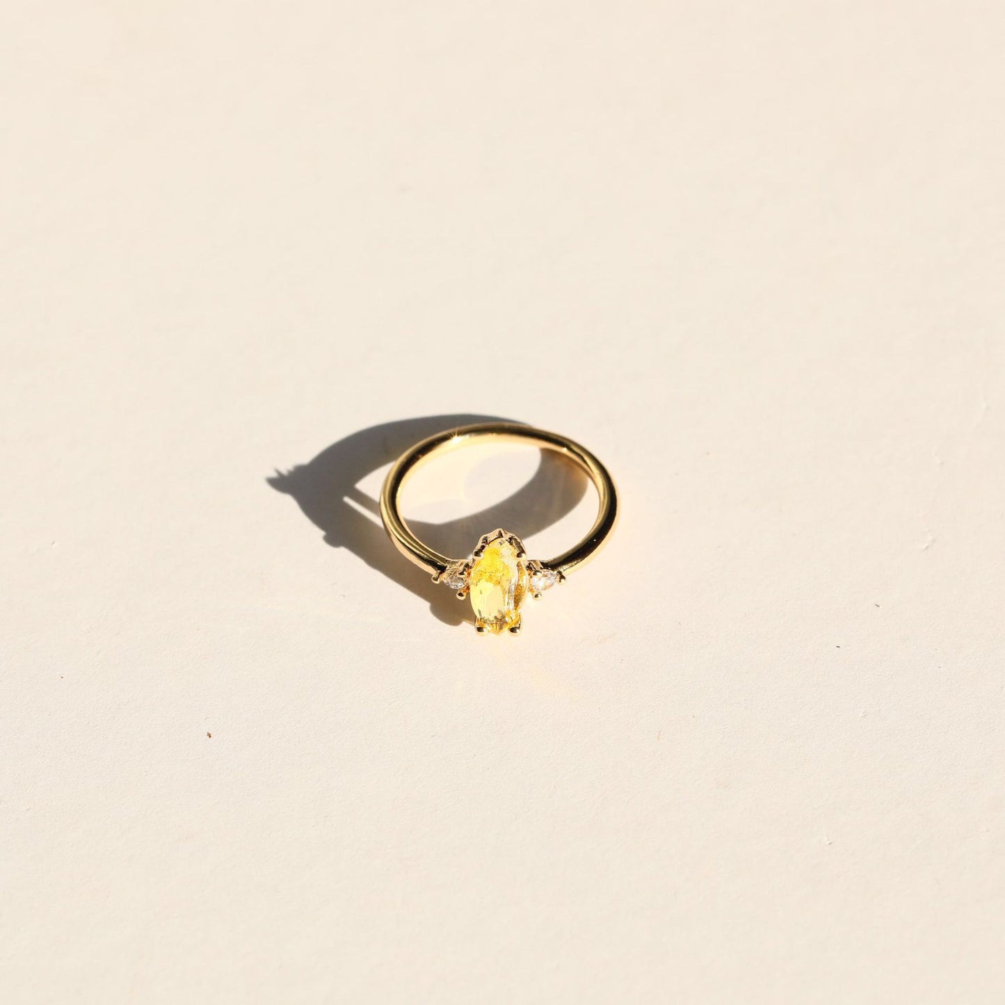 18K Gold Minimalist Birthstone Ring