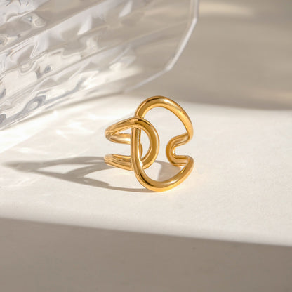 18K Gold Intertwined Statement Ring