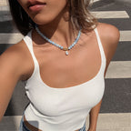 18K Gold Color Therapy Beaded Pendant Necklace