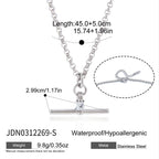 18K Gold and Silver Downtown T-Bar Statement Pendant Necklace