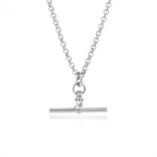 18K Gold and Silver Downtown T-Bar Statement Pendant Necklace