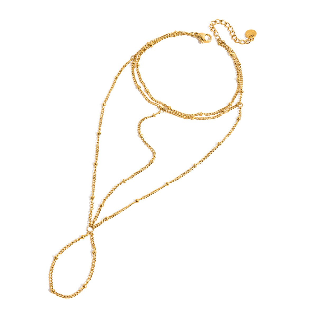 18K Gold Chic Connected Dainty Hand Chain Bracelet
