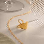 18K Gold Balance Geometric Statement Band Ring