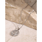 18K Gold Cupid Coin Pendant CZ Necklace
