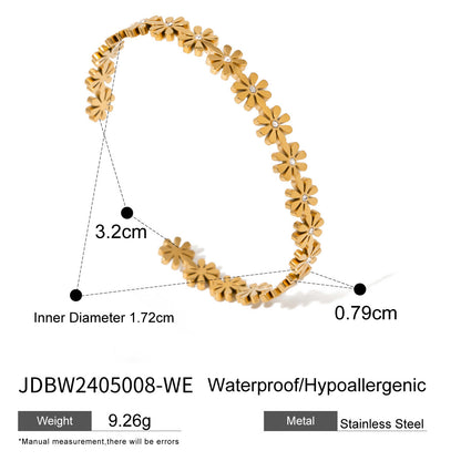 18K Gold Waterproof Color Beaded Flower Hand Chain Bracelet