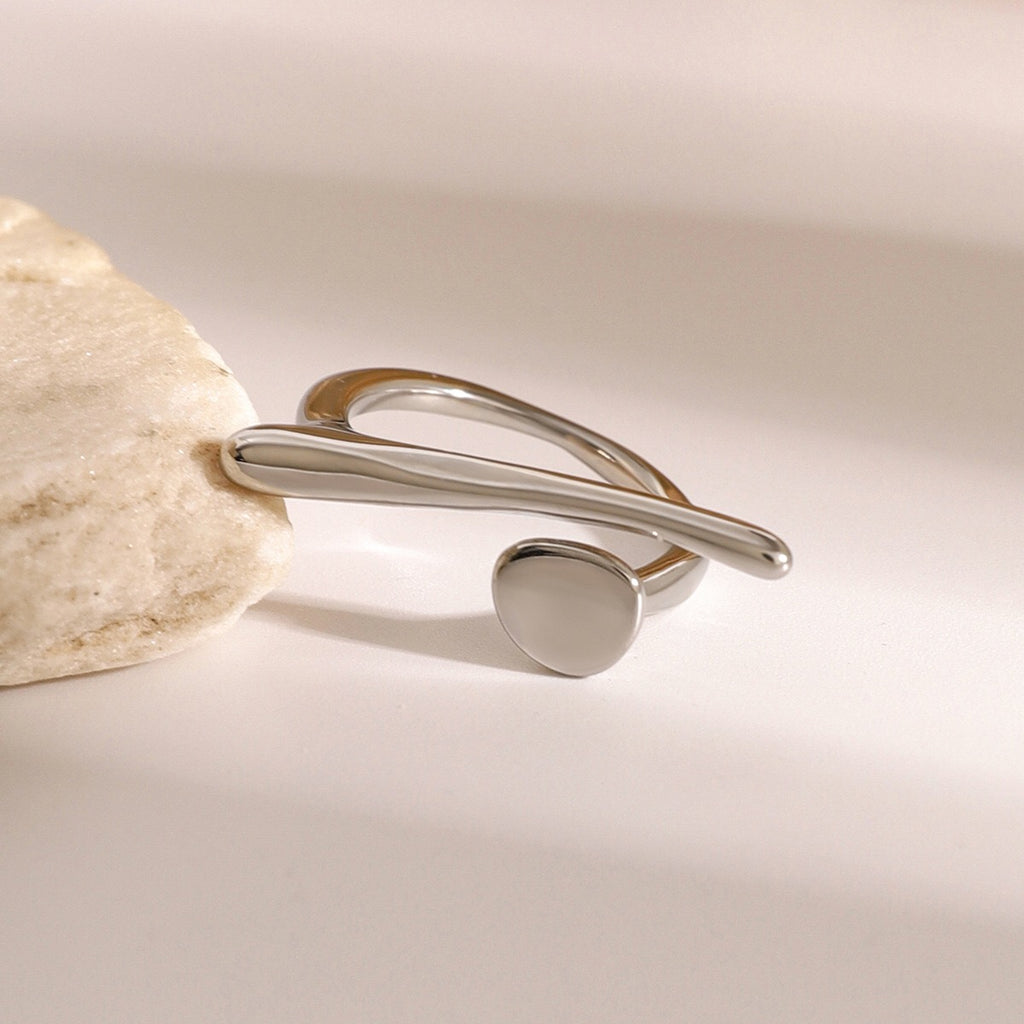 18K Gold Unique Geometric Statement Ring
