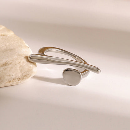 18K Gold Unique Geometric Statement Ring