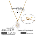 18K Gold Summer Healing Color Stone Long Pendant Necklace