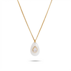 18K Gold Summer Healing Color Stone Long Pendant Necklace