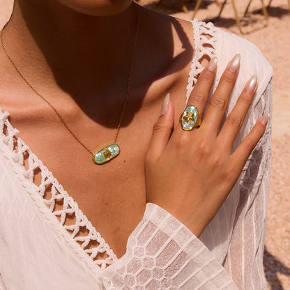 18K Gold Aqua Obsession Blue Starfish Statement Ring