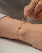 18K Gold Minimal Glow Dainty Chain Bracelet