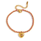 18K Gold Cozy String Chain Dainty Charm Bracelet