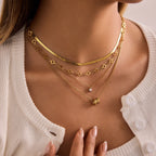 18K Gold Quiet Joy Dainty Ring Pendant Necklace