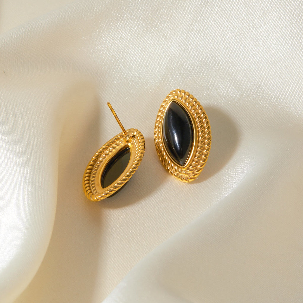 18K Gold Retro Pop Color Statement Stud Earrings