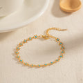 18K Gold Flower Blossom Chain Bracelet