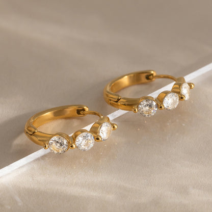 18K Gold Gleam Small Hoop Huggie Earrings