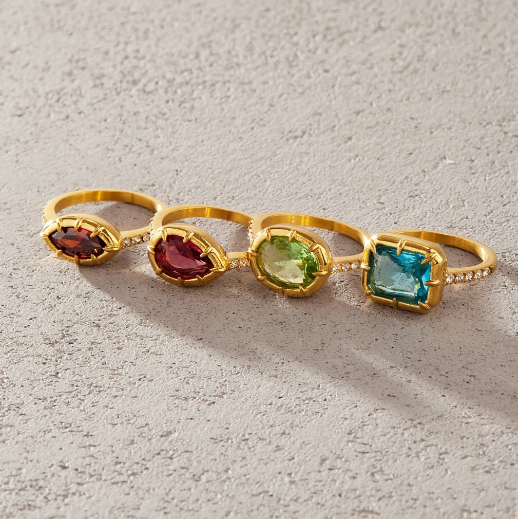 18K Gold The Showstoppers Color Gem Statement Cocktail Ring