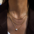 18K Gold Perfect Match Pendant Rope Chain Necklace Set