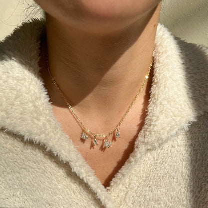 18K Gold MAMA Minimalist Glam Dainty Charm Necklace