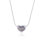 18K Gold and Silver Soft Crush Bubble Pendant Dainty Heart Layered Necklace Set