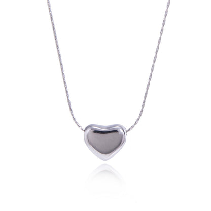 18K Gold and Silver Soft Crush Bubble Pendant Dainty Heart Layered Necklace Set