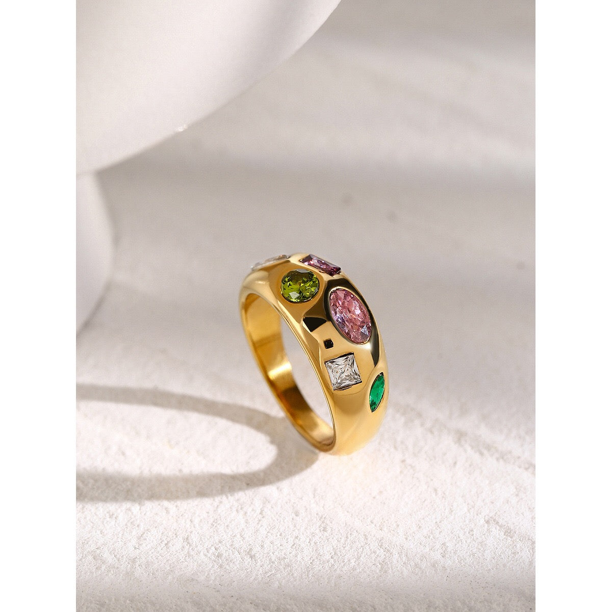 18K Gold Bejeweled Ring