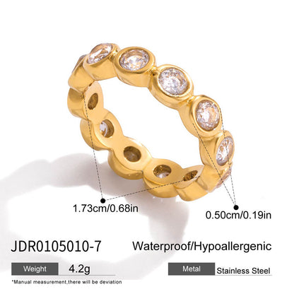 18K Gold Extra Shine Heart Eternity Tennis Ring