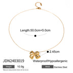 18K Gold Bow Pendant Necklace