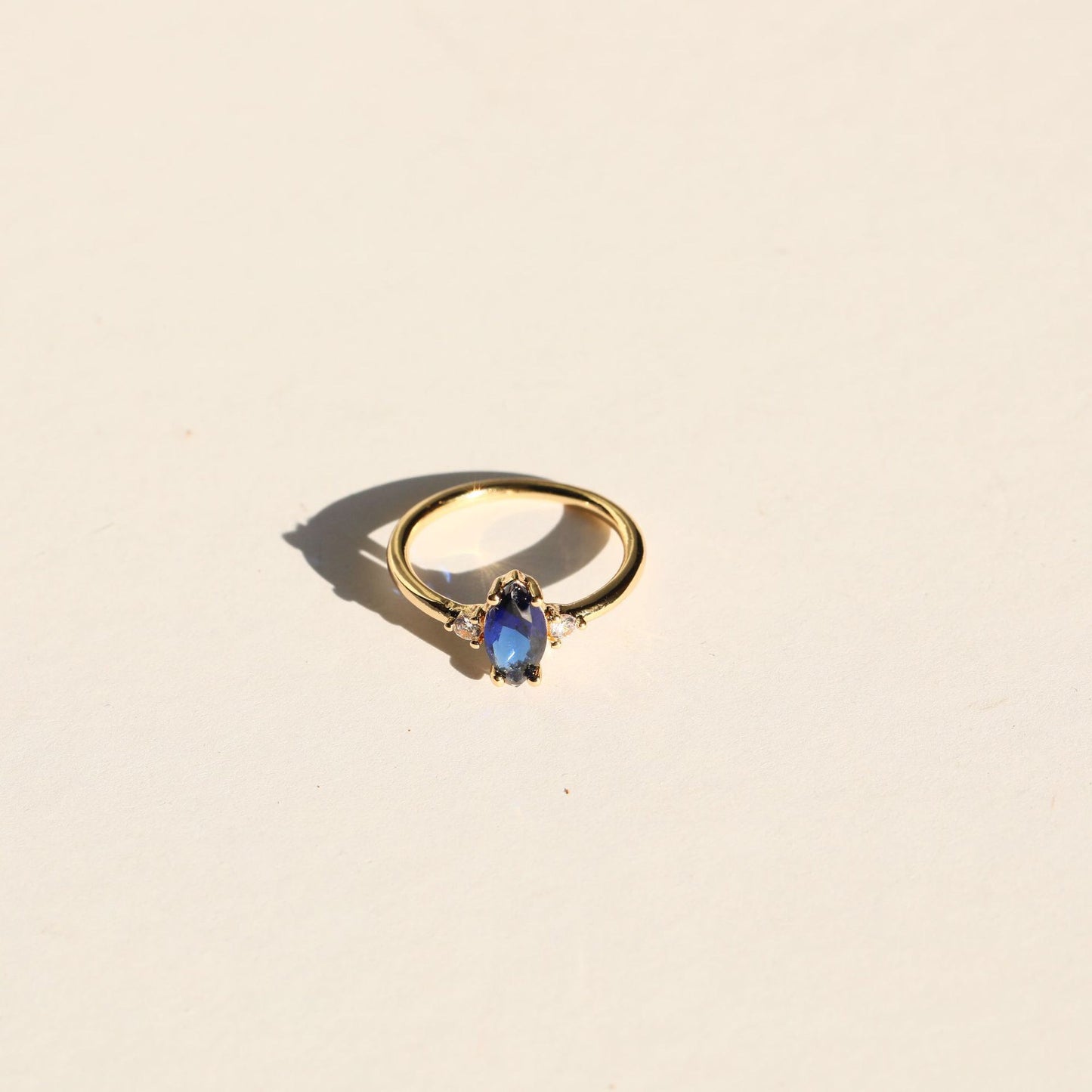 18K Gold Minimalist Birthstone Ring