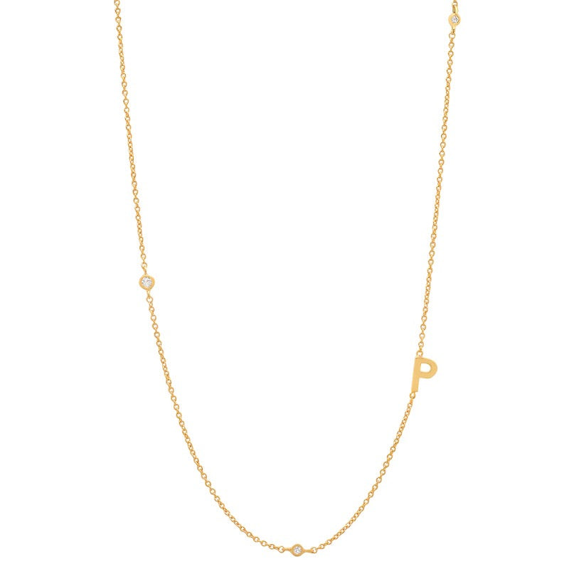 18K Gold Minimalist Starry Initial Choker Necklace