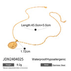 18K Gold Cupid Coin Pendant CZ Necklace