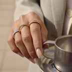 18K Gold and Silver Gem Palette Eternity Ring