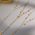 18K Gold Milky Way Y Shape Lariat Chain Necklace