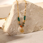 18K Gold Sun Spirit Beaded Necklace