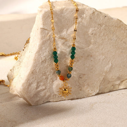 18K Gold Sun Spirit Beaded Necklace