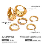 18K Gold Soft statement Small Hoop Huggie Earrings Set