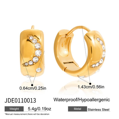 18K Gold Refined Glow Small Hoop Huggie Earrings Ear Cuffs Stack