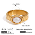 18K Gold Watch Band Flower Heart Statement CZ Stacking Ring
