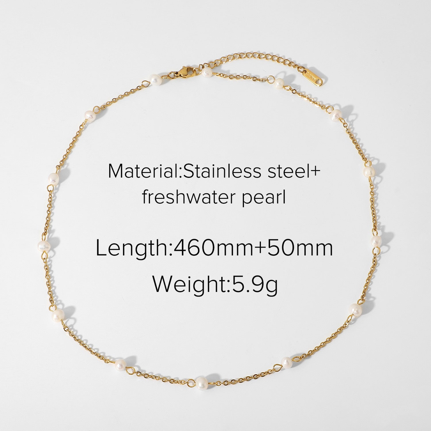 18K Gold Two Tone Chunky Beaded Pearl Paperclip Chain Layered Necklace Set