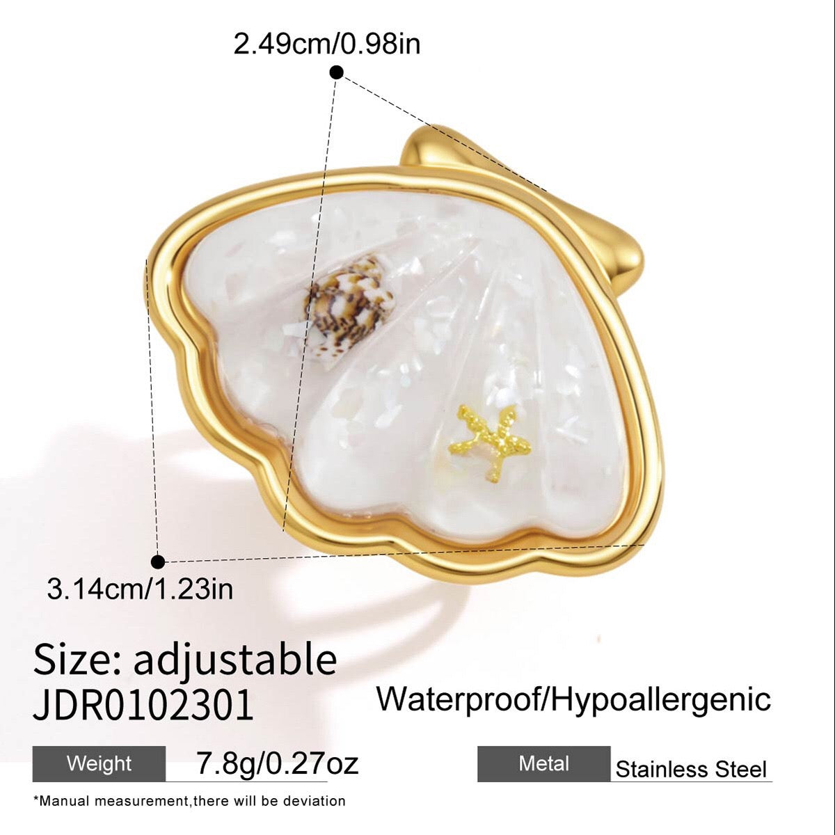 18K Gold Salt Air Seashell Pendant Necklace