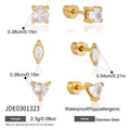 18K Gold Tiny Stars Flat Back Stud Nap Earrings Set