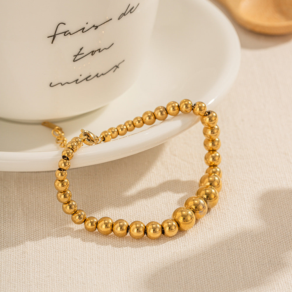 18K Gold Essential Beaded Bracelet