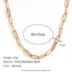 18K Gold Paperclip Necklace