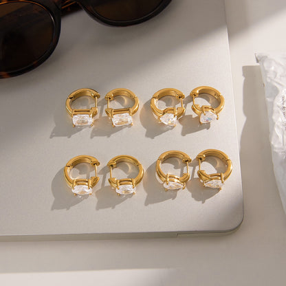 18K Gold Essential Bling Small Hoop Huggie Earrings