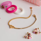 18K Gold Dreamy Bling Heart Bow Tennis Chain Bracelet Stack
