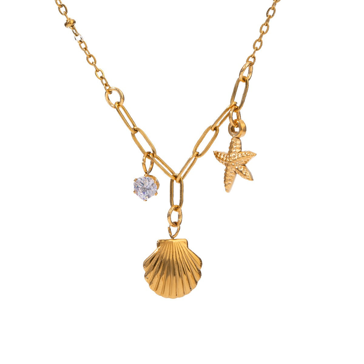 18K Gold Beach Vibe Charm Necklace