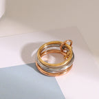 18K Gold and Silver Mixed Metal Multi Layers Spinelli Trinity Stacking Rings