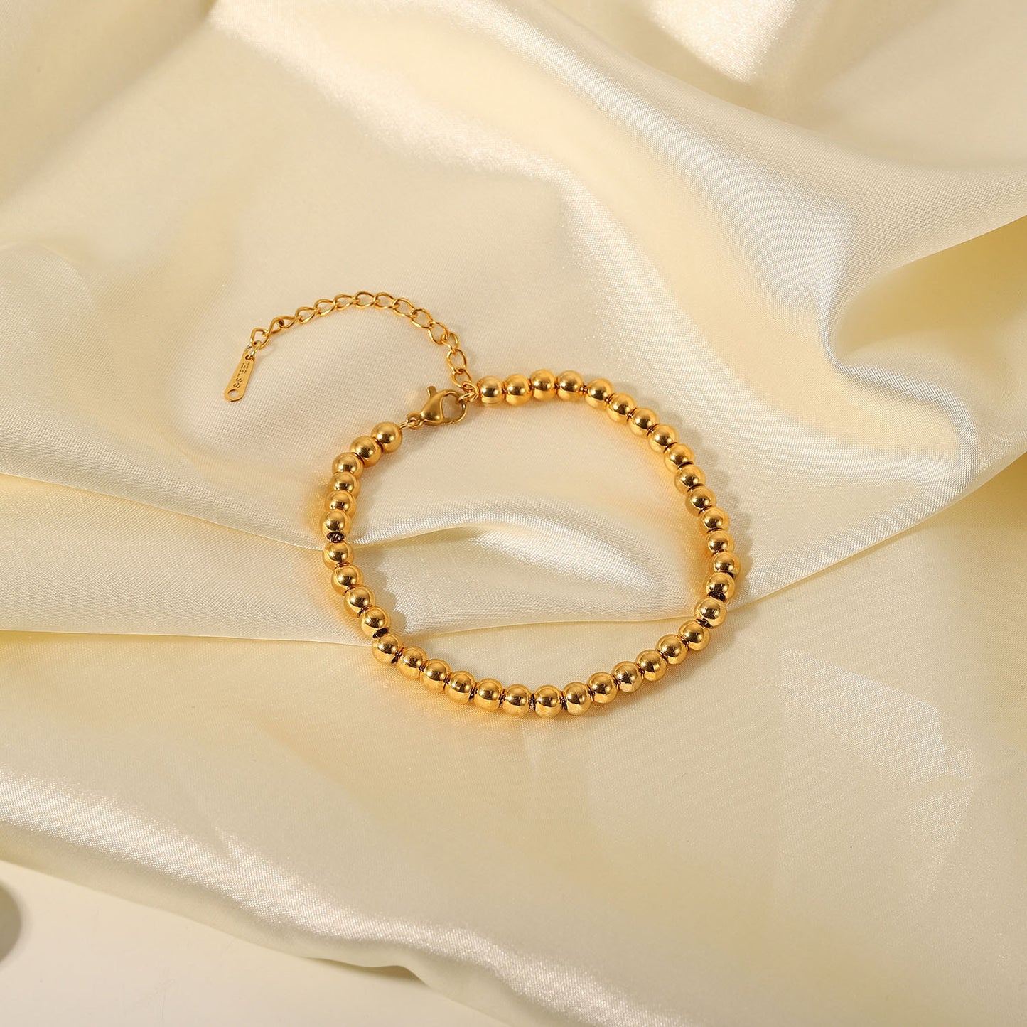18K Gold Beaded Bracelet
