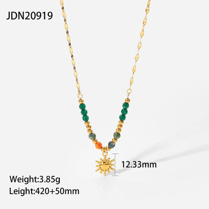 18K Gold Sun Spirit Beaded Necklace